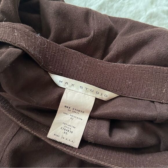 Max Studios Vintage brown suede midi high low skirt - Picture 11 of 12